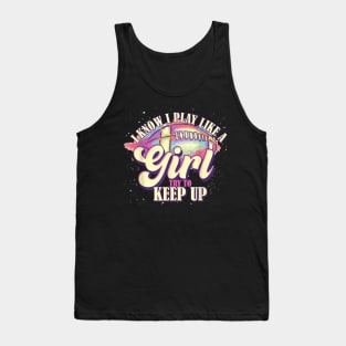 Football Player Girls Funny Tank Top